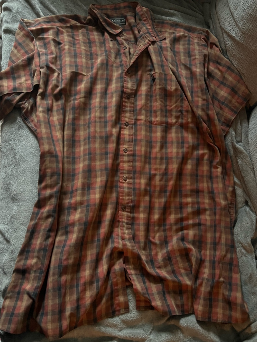 Big/tall Knights Apparel Men's Plaid Button-Down Shirt - Brown, Red, Black